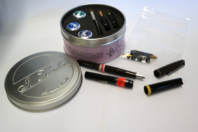 J. Herbin Fountain Pen Set - Osmiroid Fine & Medium Nibs + Plus  9 Extras
