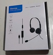 Stereo 3.5 mm Jack USB Headset with USB Adapter  Noise Cancel Mic Wired S-023 