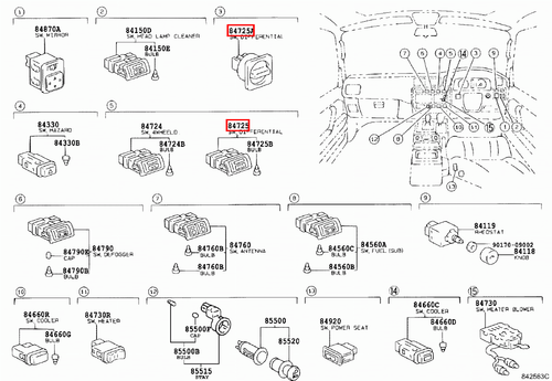 Genuine Toyota LandCruiser HDJ80 HDJ79 HDJ78 GRJ79 Front Rear Diff Lock Switch - Picture 15 of 20