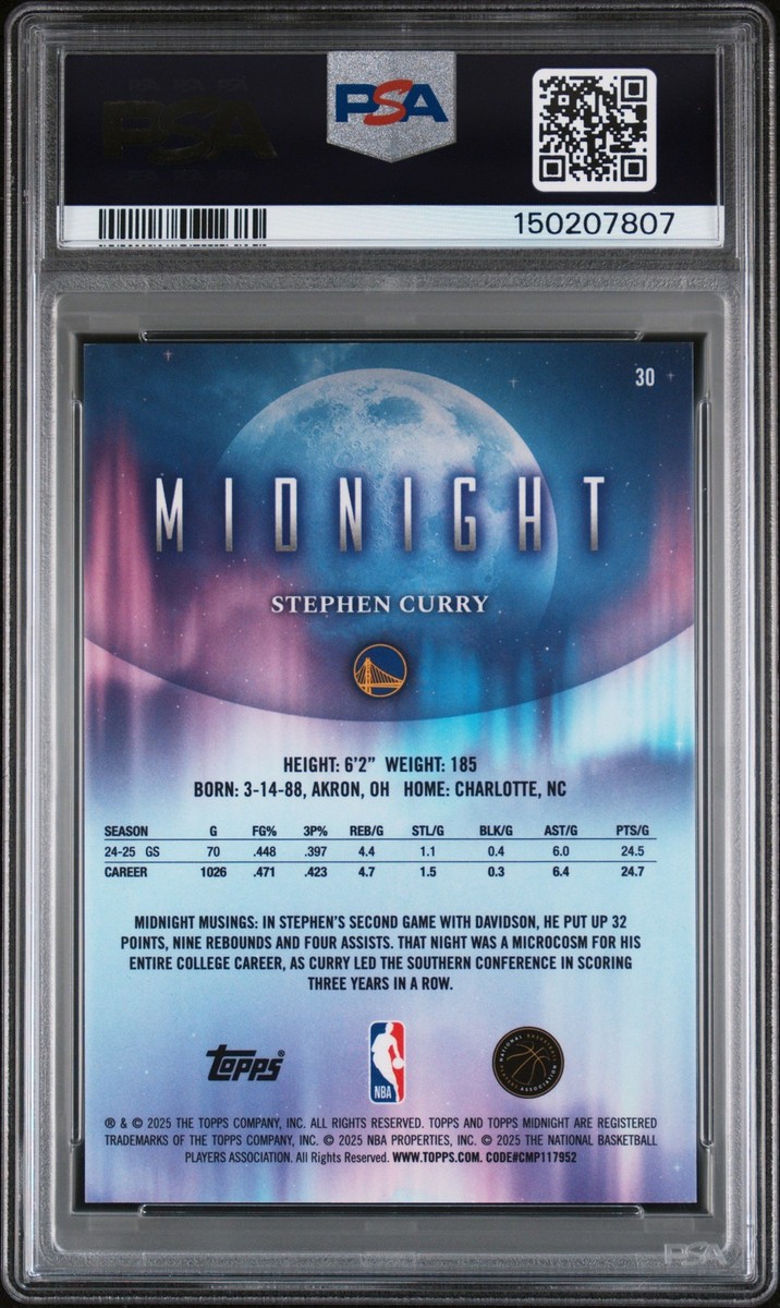 2025-26 Topps Midnight - Stephen Curry #30 Twilight /99 for sale