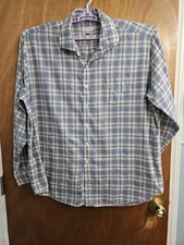 Peter Millar Button Down Shirt Mens XXL Blue Plaid Cotton Long Sleeve