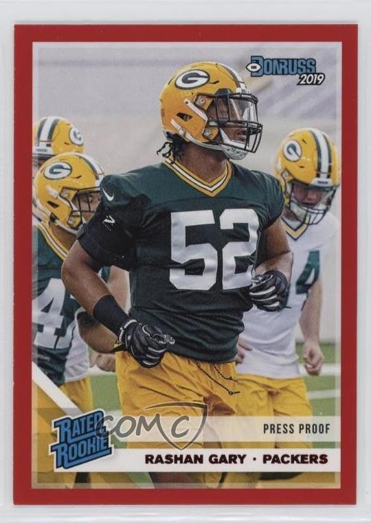 2019 Panini Donruss Rated Rookie Press Proof Red Rashan Gary #345 1eh5