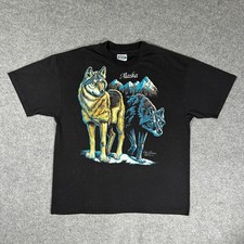 VTG 1991 Timber Wolf Cliff Bonamie Silkmasters Mens Shirt Made In USA - Size XL
