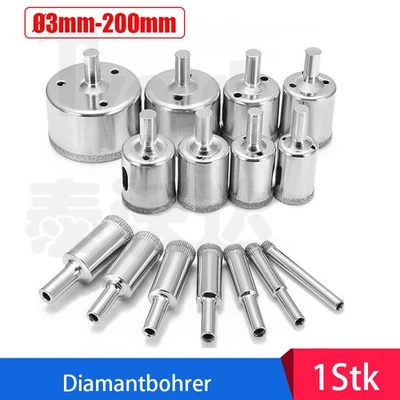 Ø3mm-200mm Diamantbohrer Hohlbohrer Lochsäge Glasbohrer Bohrkrone Fliesenbohrer - Bild 1 von 4