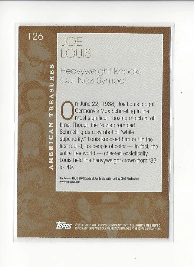 2002 Topps American Pie #126 Joe Louis  - Image 2 of 2