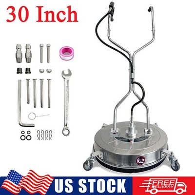 30'' Pressure Washer Surface Cleaner 4 Wheels Dual Handle 5200 PSI for Driveway