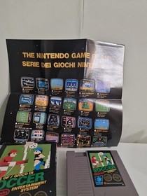 Nintendo Nes Game Of Soccer Cartridge Box Perfect Poster Included Very Rare