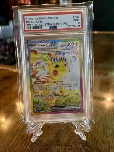 2024 POKEMON SSP EN-SURGING SPARKS SPECIAL ILLUSTRATION RARE PIKACHU EX PSA 9