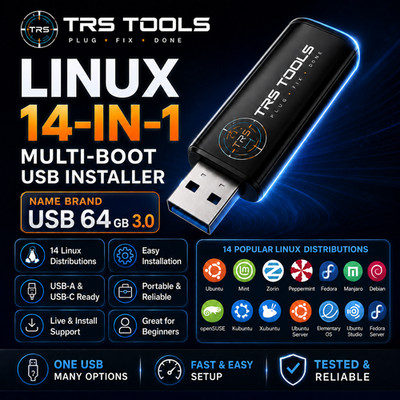 Linux USB Installer 14 OS Multi Boot Drive USB C A Mint Zorin Kali