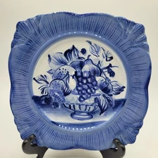 TUSCANY DAWN BY ARTIMINO 8.5" FRUIT BOWL PRINT DESSERT SALAD PLATE BLUE ITALY