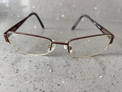 SUPERFLEX 286 C.1 Rectangle Half Rim Eyeglasses Frames ONLY 49-18-140 Brown BRN