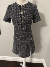 Beautiful Bebop Short Sleeve Tweed Shift Dress Size M NWT
