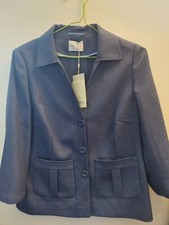 Ladies Size Uk 10- Eastex By House Of Fraser Blue Smart Work/casual Short Blazer