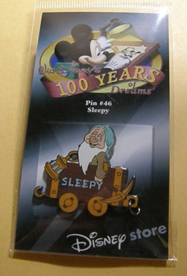 Disney 100 Years of Dreams #46 Sleepy from Snow White in a Mine Car 1937 Pin