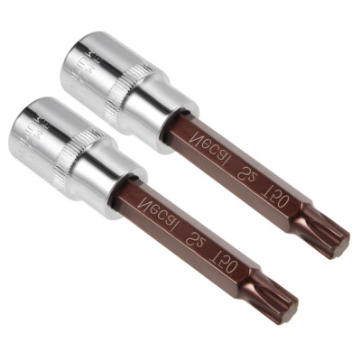 2 Stück 1/2 Zoll Antrieb T50 Torx Bit-Steckschlüssel S2 Stahl 100mm Länge