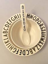 Kids Design Letters ABC Baby Melamine Plate Bowl Spoon Pre-owned 3pe Table Set