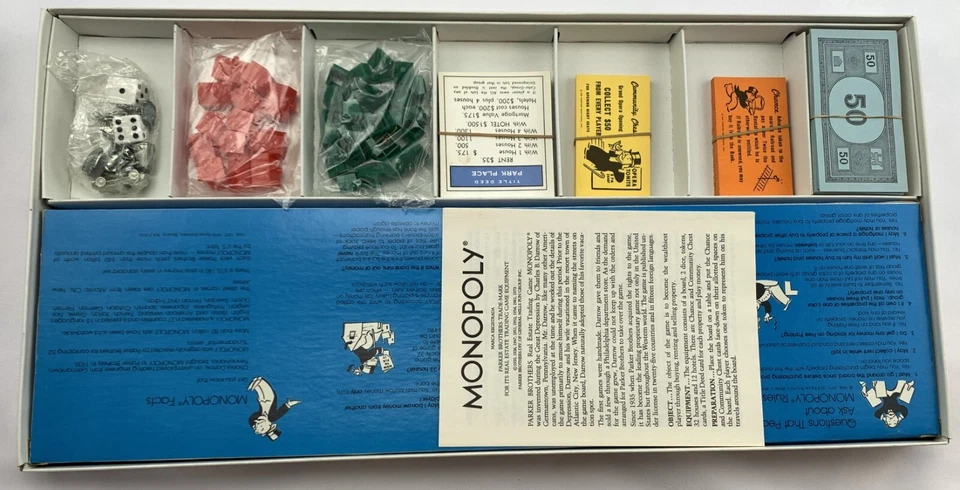 1975 Monopoly Game by Parker Brothers New Old Stock Pieces Sealed FREE SHIPPING - Image 3 of 4