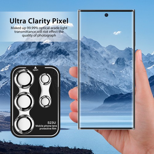 For Galaxy S24 FE S23 Plus Ultra FE Ring Camera Lens Tempered Glass Protector - Picture 11 of 21
