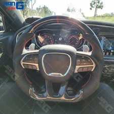 Real Carbon Fiber Steering Wheel For Dodge Challenger Charger Durango 2015-2025