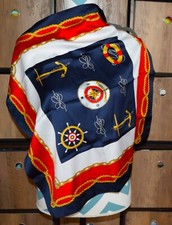 Always Free Colorful Printed Nautical Bandana Scarf 22" Polyester Made in Italy
