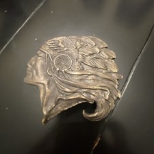 Vintage Brass Native American Indian Chief Head Belt Buckle