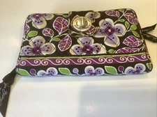 Vera Bradley Plum Petals Turnlock Wallet ￼