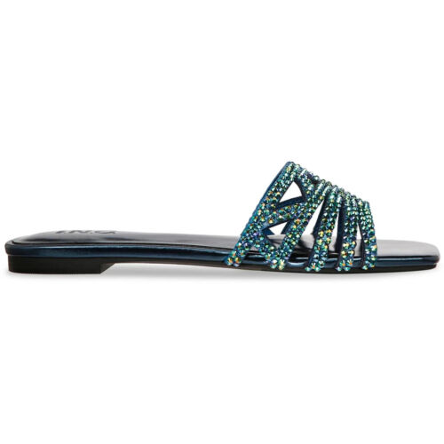 I.N.C. "TIANAH" EMBELLISHED FLAT BLUE BLING SANDALS SIZE 6.5M MSRP 49.50 NEW - Picture 4 of 12