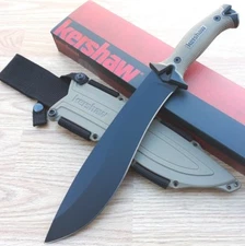 Kershaw Camp Machete Knife 10" 65Mn Steel Full Tang Blade FRN/Rubber Handle
