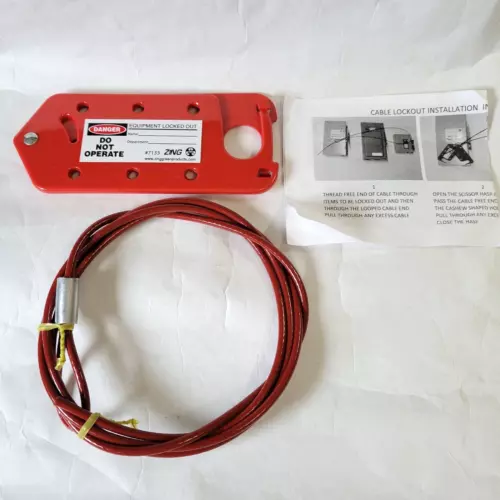 Lockout Cable Hasp Zing 7133 Tab-Cinching Cable Lockout 10 Ft Cable