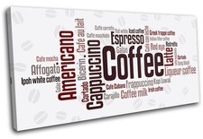 Coffee Typography Food Kitchen SINGLE CANVAS WALL ART Picture Print VA