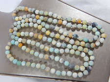 VTG HAND KNOTTED NATURAL MATTE UNPOLISHED MULTI COLOR JADE 60" NECKLACE