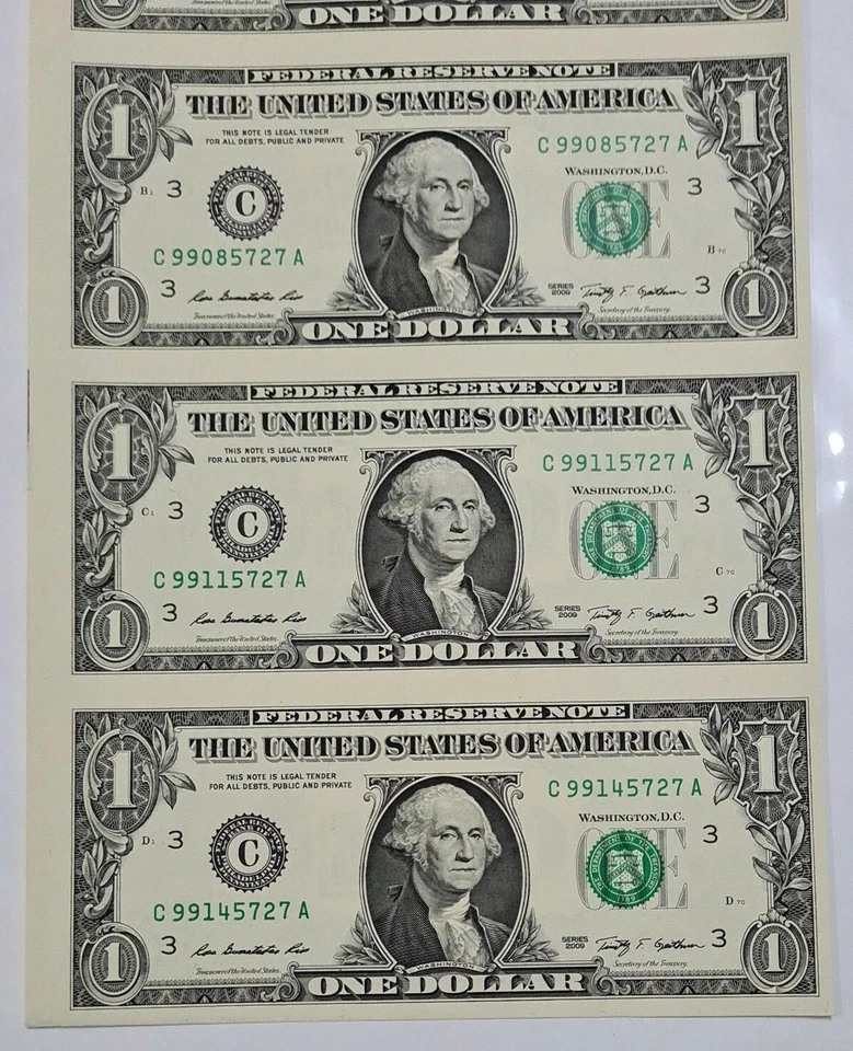 2009 USA $1 Uncut  4 in 1  (UNC)  1美元 4连体 No folder 如假包退 - Image 3 of 4
