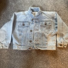 London Fog Kids Vintage Long Sleeve Button Down Light Blue Denim Jacket Size 4T