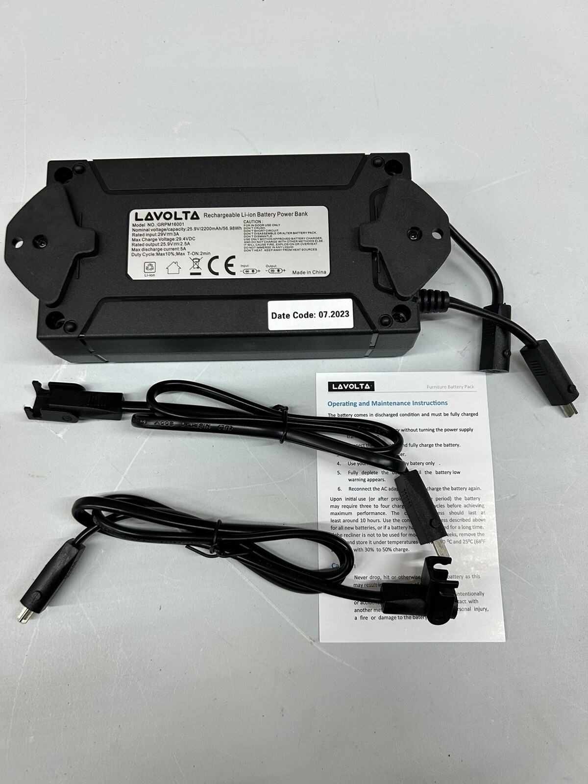 Lavolta Liion Battery Pack for Reclining Furniture Rechargeable