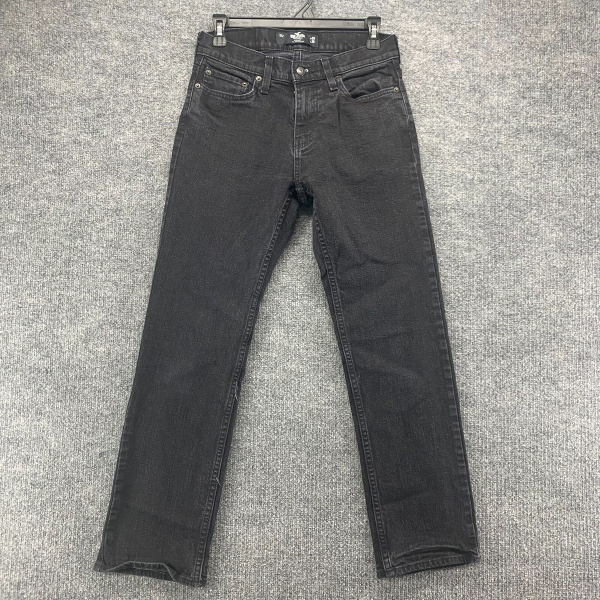 Hollister Jeans Mens 29x28 Black Straight Leg Epic Flex Stretch Pocket  Denim