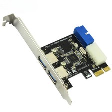 USB3 PCIE Adapter 2 Port USB to PCIE x1 Front Panel 20pin USB3.0 PCI Express Hub