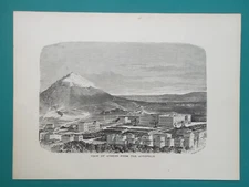 GREECE Athens View from Acropolis - 1875 Engraving Print