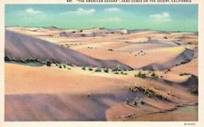 American Sahara Sand Dunes Scenic View Desert California CA Vintage Postcard