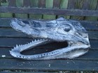 Crocodile Head Silver Figurine - Nice Display For Home / Restaurant / Alligator