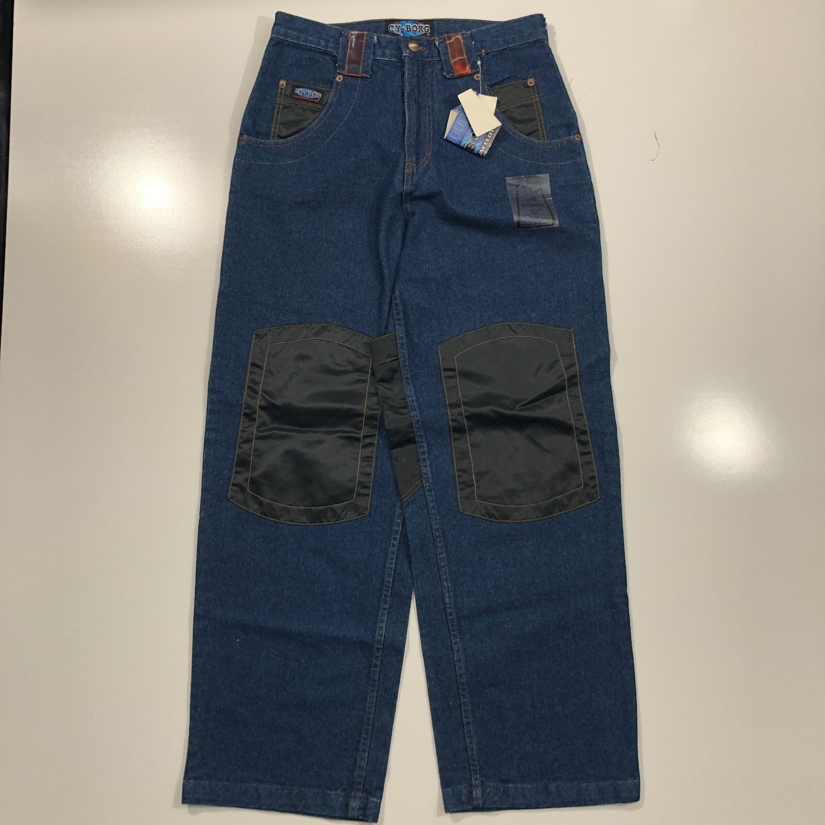 Rare Vintage 32X32 90s Irisdescent Cyborg Rave Wide Leg Jean Rare Vintage 32X32 90s Irisdescent Cyborg Rave Wide Leg Jean