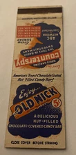 Vintage Matchbook Cover Matchcover Old Nick Candy Bar