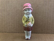 Vintage BISQUE Frozen Charlotte Penny Doll Japan FLAPPER GIRL holding Ball 64