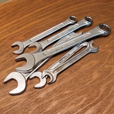 Lot of 6 Vintage Gedore Auto Kit Wrenches (3) Combo  (3) Open-end