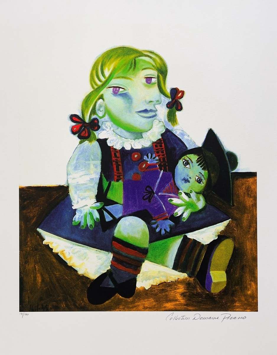 Pablo Picasso アクリル・ガッシュ作品 Pablo Picasso (Handmade) Oil On Canvas Signed & Stamped