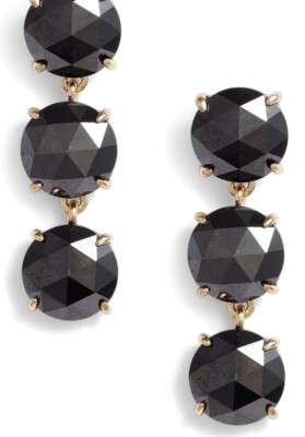 $68 Kate Spade bright ideas jet drop Earrings CZ Gold tone j103