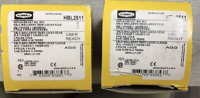 (LOT OF 2) HUBBELL TWIST LOCK PLUG HBL2511 - NEW
