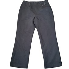 Kasper Linen Cotton Dress Pants Black Women  s 12P Excellent Condition Pre-owned