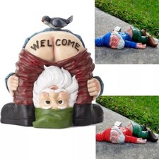 Drunk Gnome Patio Ornament Garden Funny Rude Drunken Disorderly Statue Figurine