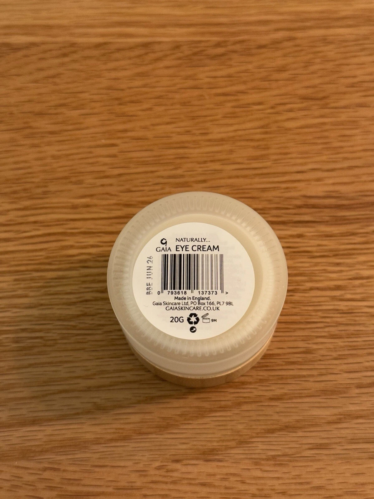 GAIA Naturally Eye Cream Hydrating Moisturiser 20g BBE Jun 2026 - Brand New 2