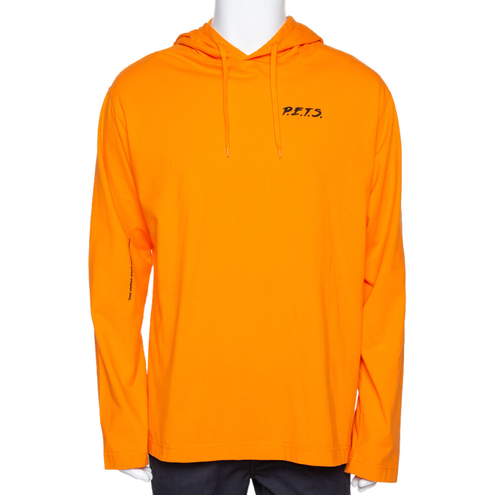Vetements Orange Pets Print Cotton Oversized Hoodie XS | eBay